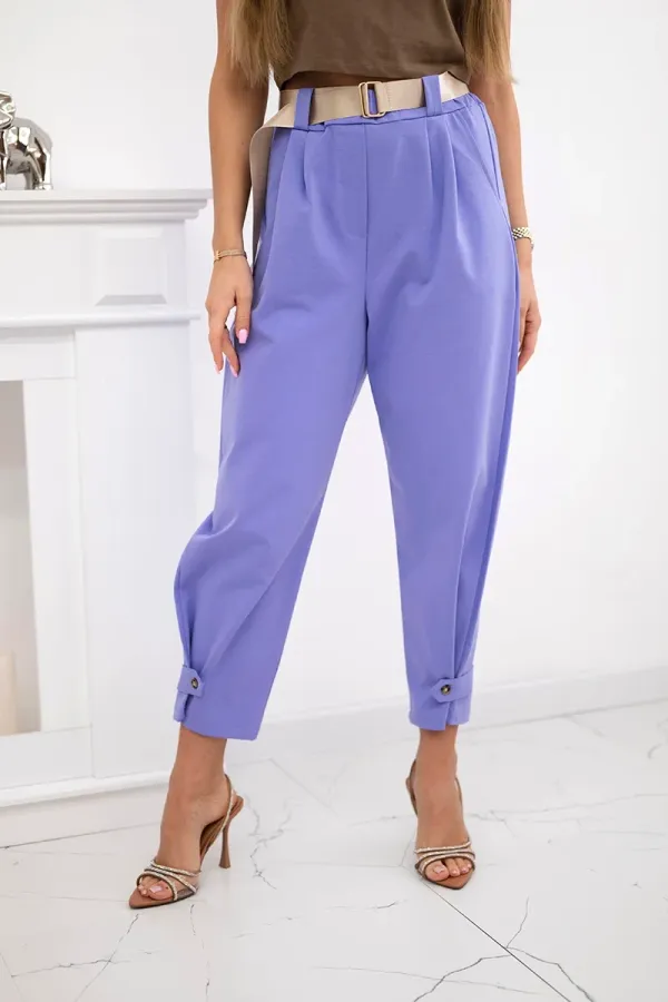 Kesi Włoski Kesi Włoski Summer Punto trousers with leg closure violet
