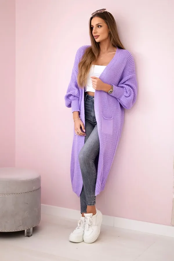 Kesi Włoski Kesi Włoski Sweater long cardigan light purple
