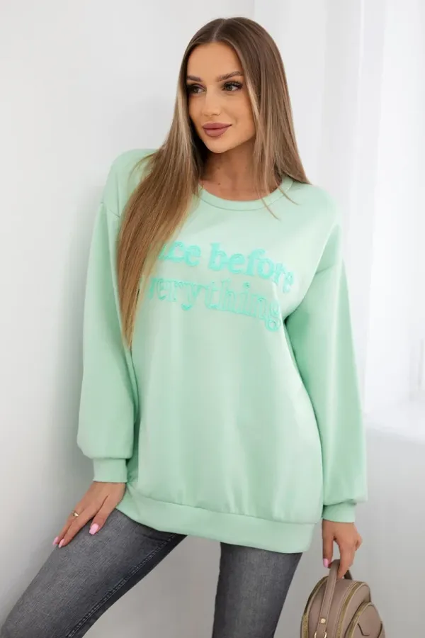 Kesi Włoski Kesi Włoski Sweatshirt with embroidered inscription mint