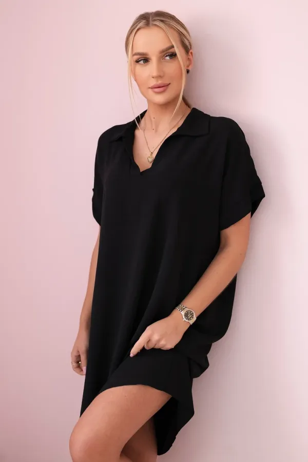 Kesi Włoski Kesi Włoski V-neck dress with collar black