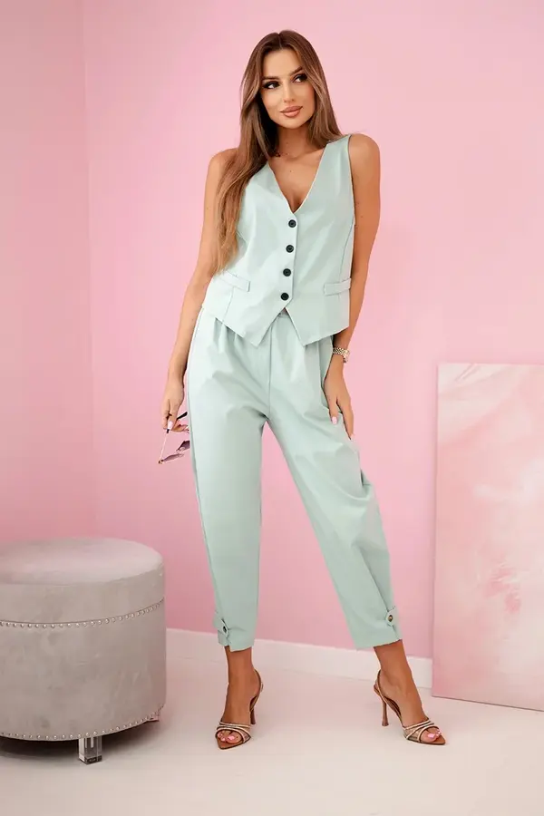 Kesi Włoski Kesi Włoski Vest + pants set dark mint