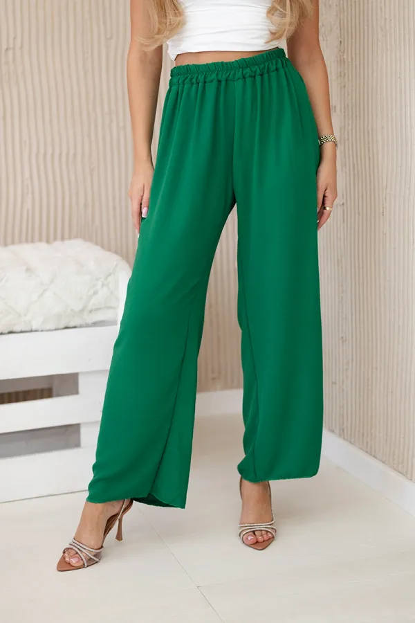Kesi Włoski Kesi Włoski Wide-leg trousers dark green
