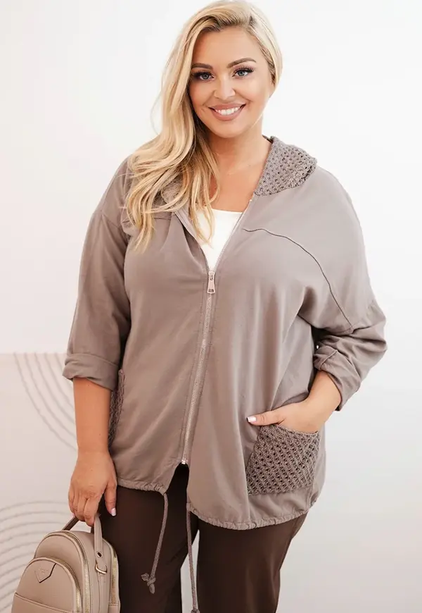 Kesi Włoski Kesi Włoski Women's Plus Size oversized cotton sweatshirt long sleeve fango