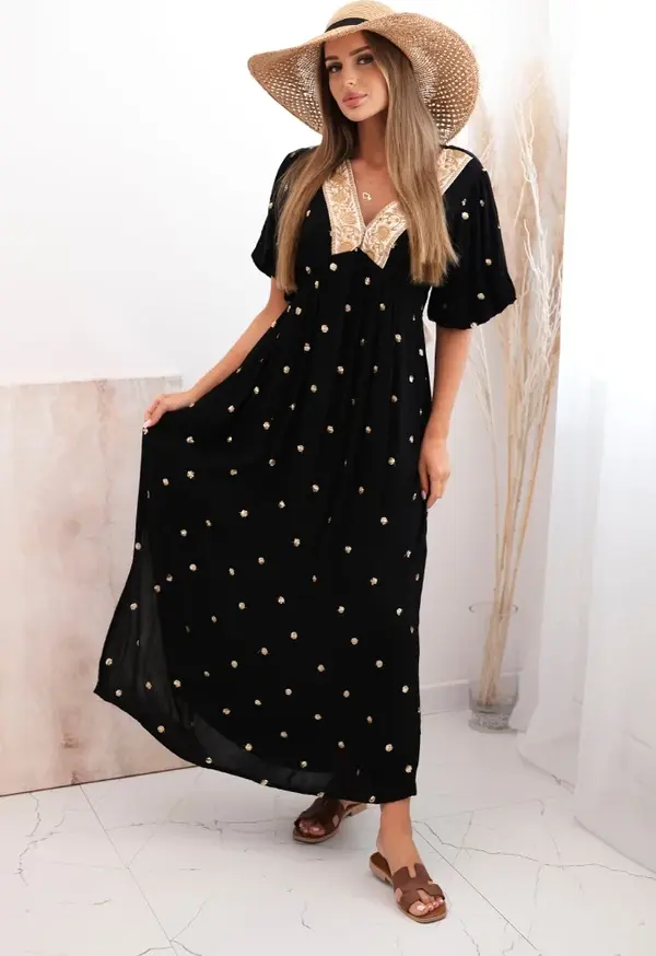 Kesi Włoski Kesi Włoski Women's viscose dress with a tie on the back black