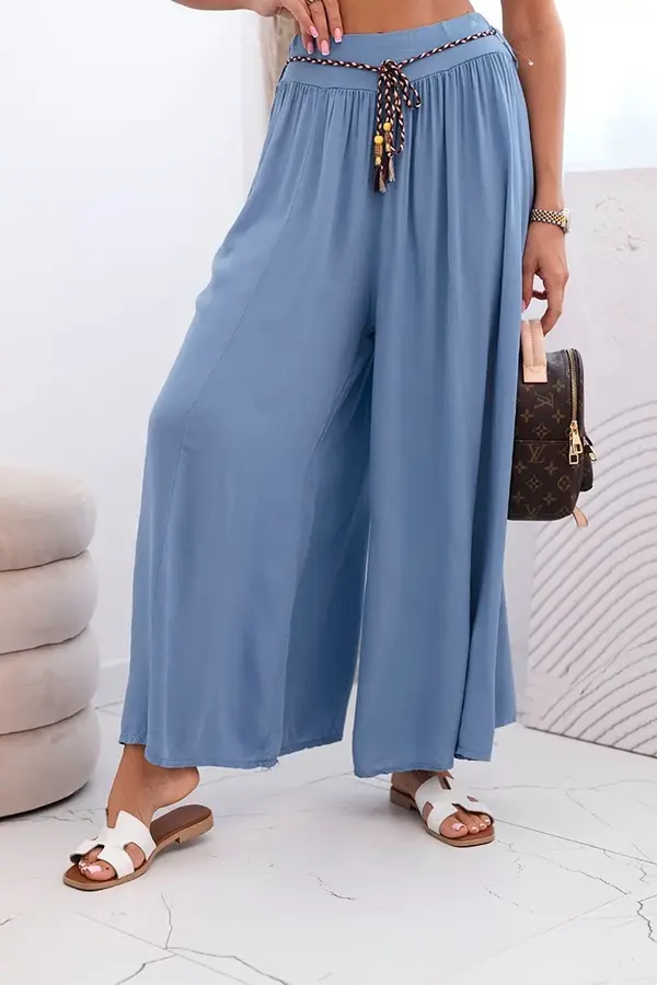 Kesi Włoski Kesi Włoski Women's wide-leg viscose trousers Denim