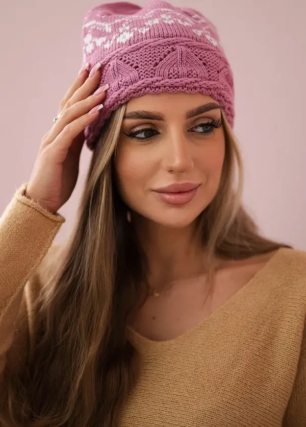 Kesi Kesi Women's cap Kira K374 dark pink+white