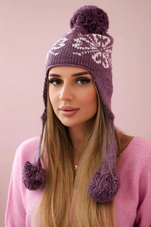 Kesi Kesi Women's long eared cap Balbina K381 purple