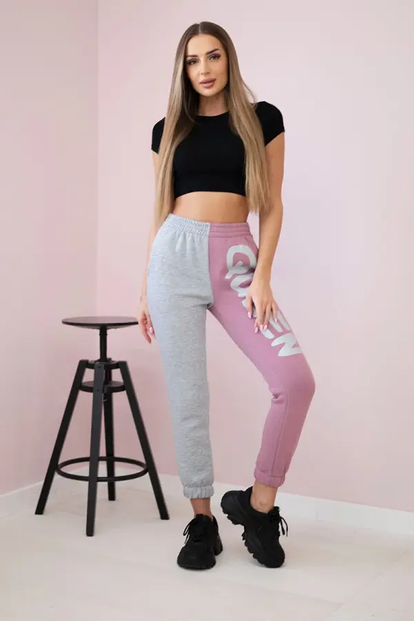 Kesi Kesi Women's sweatpants with QUEEN inscription dark pink