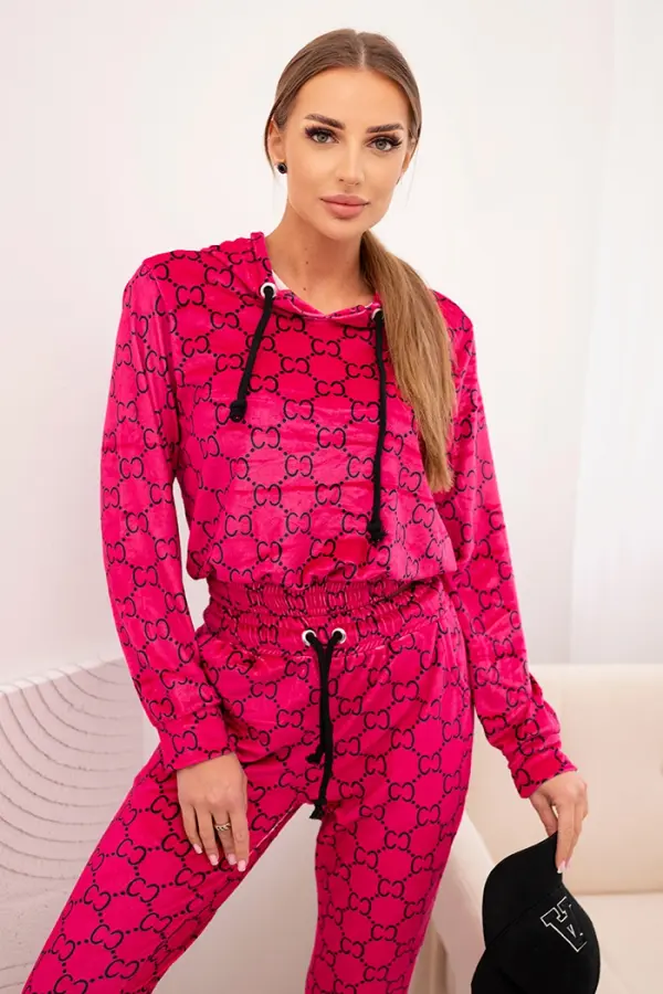 Kesi Kesi Women's velour set with print fuchsia