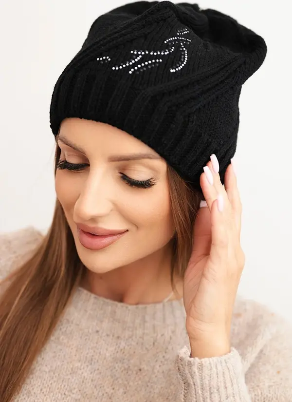 Kesi Kesi Women's winter hat with wool in a loose fit K442 black