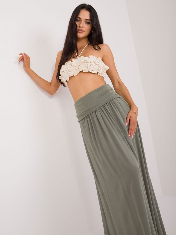 Fashionhunters Khaki Flared Skirt Clarence OCH BELLA
