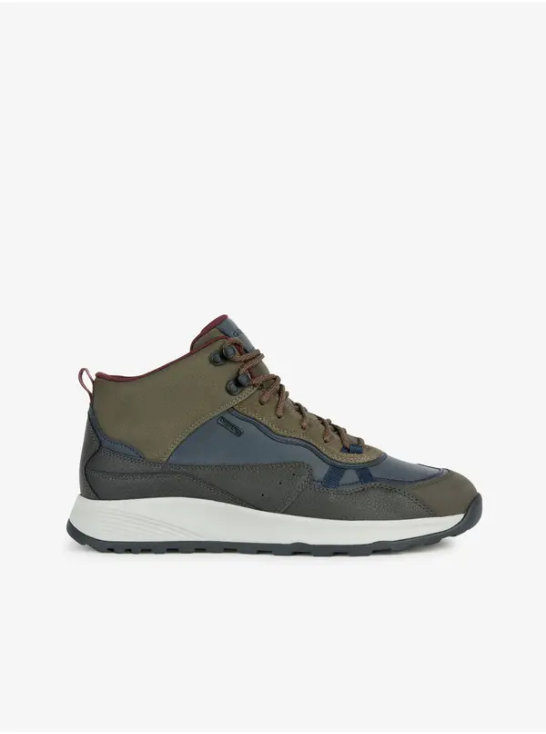 GEOX Khaki Mens Ankle Sneakers with Suede Details Geox Terrestre - Men
