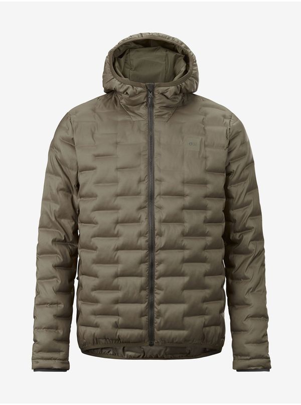 Picture Khaki Men's Quilted Jacket with Hood Picture Mohe - Men's
