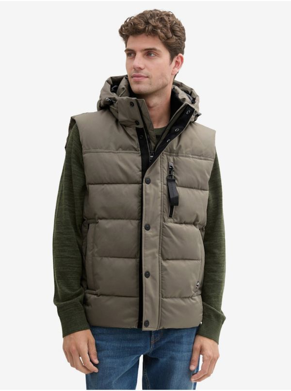 Tom Tailor Khaki men's quilted vest Tom Tailor - Men's