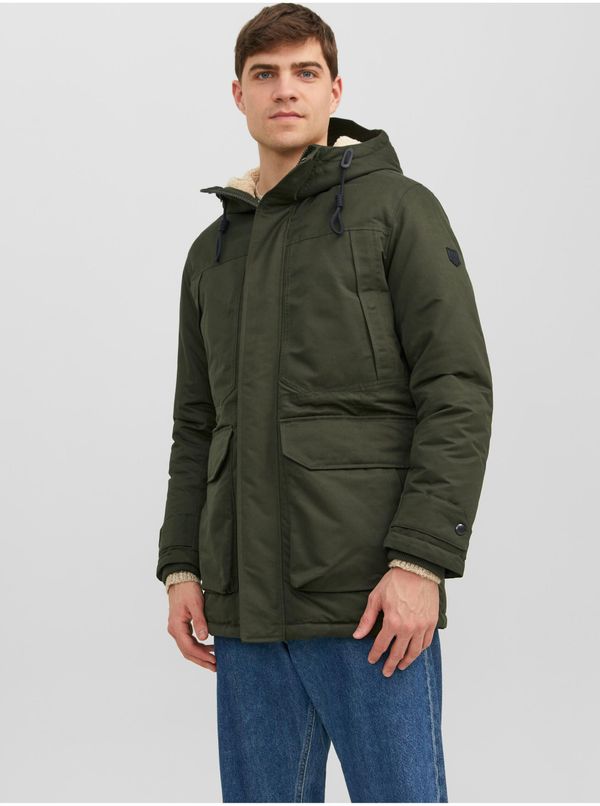 Jack & Jones Khaki men's winter parka Jack & Jones Clip - Men's