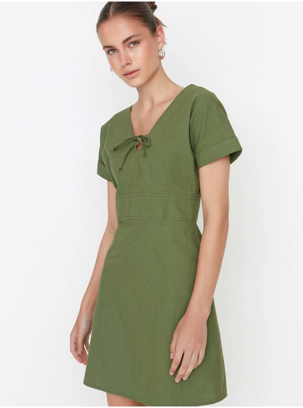 Trendyol Khaki Short Dress With Neck Backs Trendyol - Women