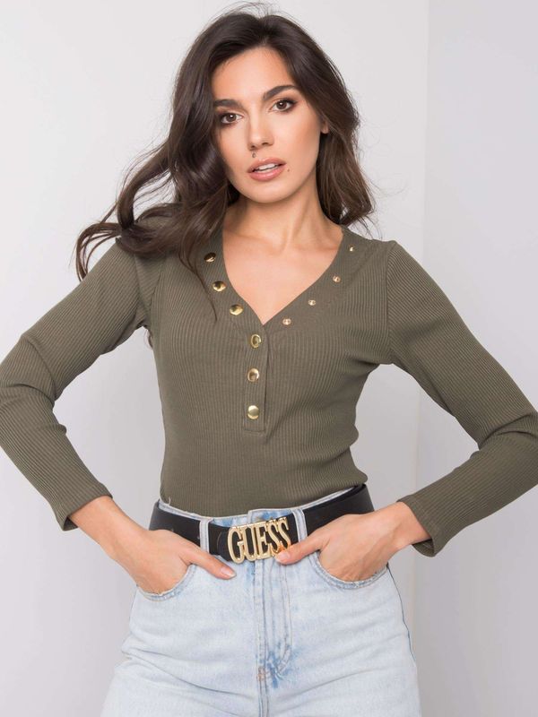 Fashionhunters Khaki striped blouse OCH BELLA