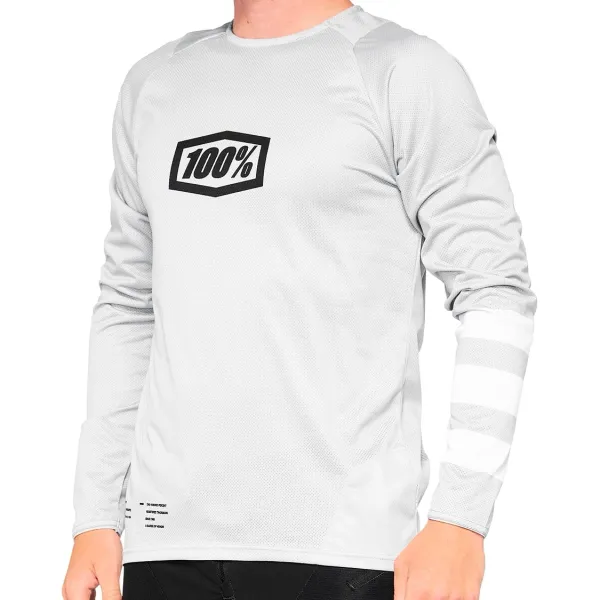 100% Kids Cycling Jersey 100% R-Core Youth Jersey Vapor/White