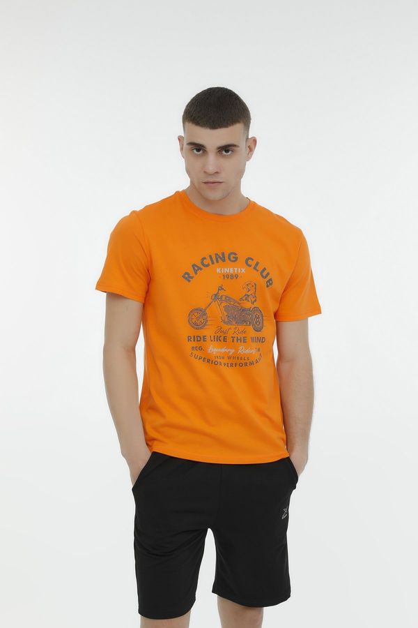 KINETIX KINETIX Ml Zach-b 11vntagex3 Оранжева мъжка тениска с къс ръкав