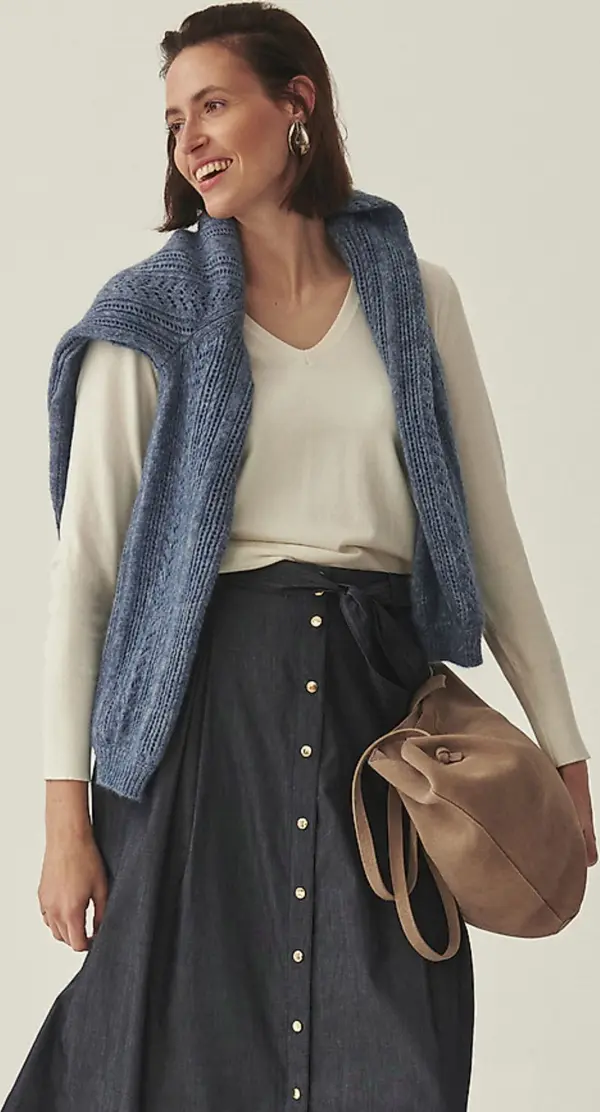 Tatuum Класически вискозен пуловер в екрю