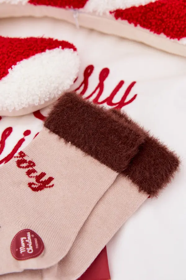 Aura.via Коледни детски чорапи с козина