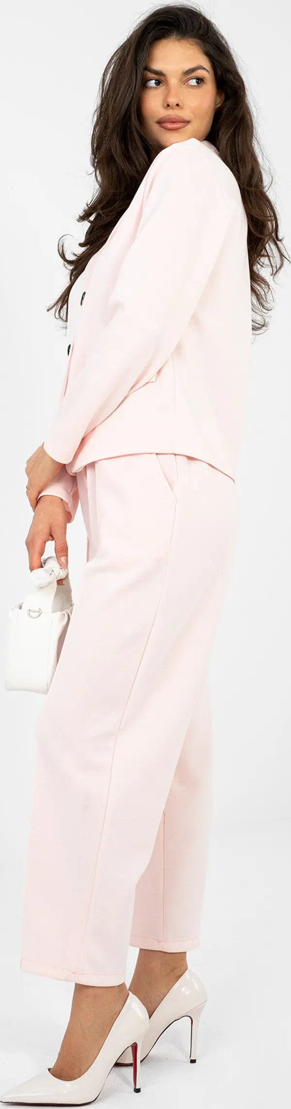 Italy Moda Комплект от светло розово яке и панталон за жени