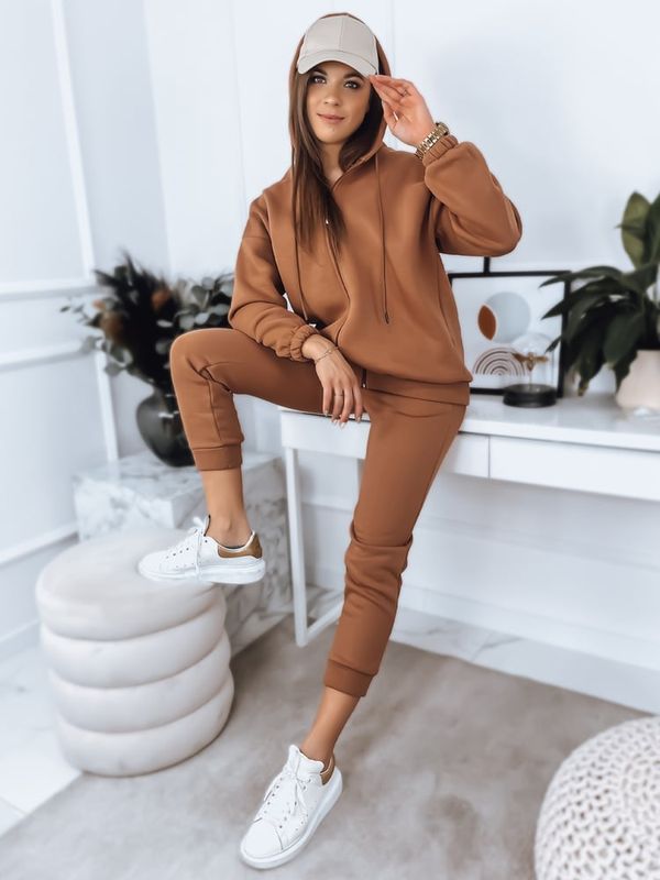 DStreet Komplet damski dresowy AMILIA PREMIUM mokka Dstreet