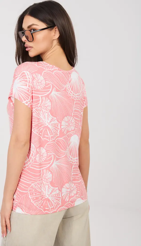 Sublevel Коралова лятна блуза с ластик в долната част