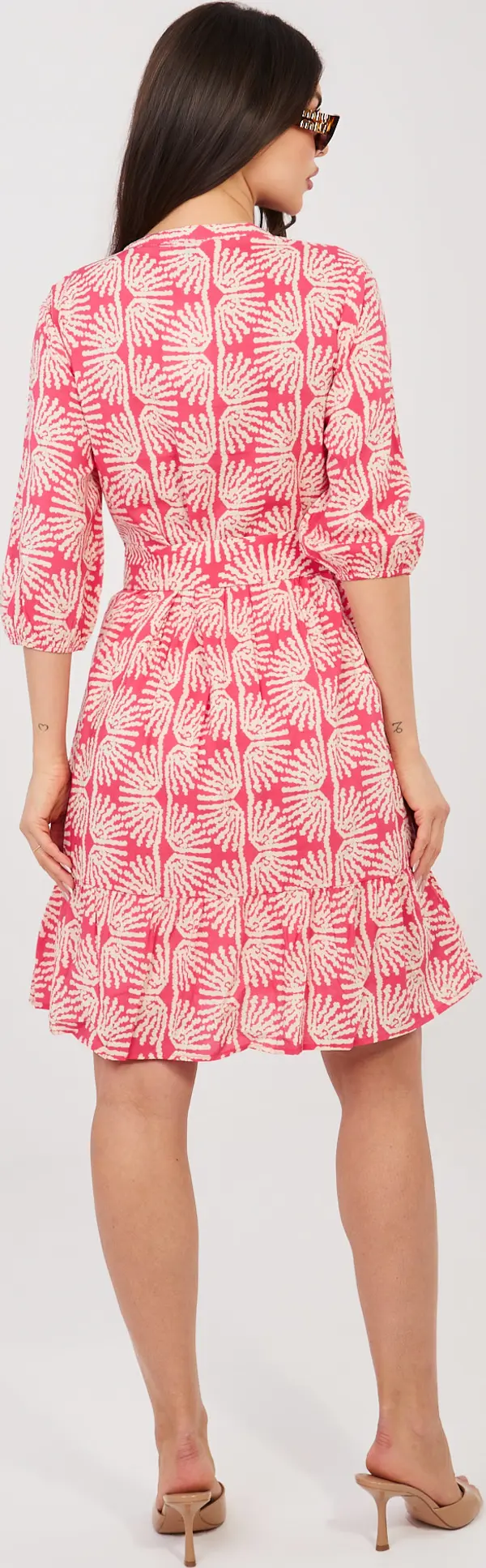 Sublevel Коралова лятна рокля с 3/4 ръкави