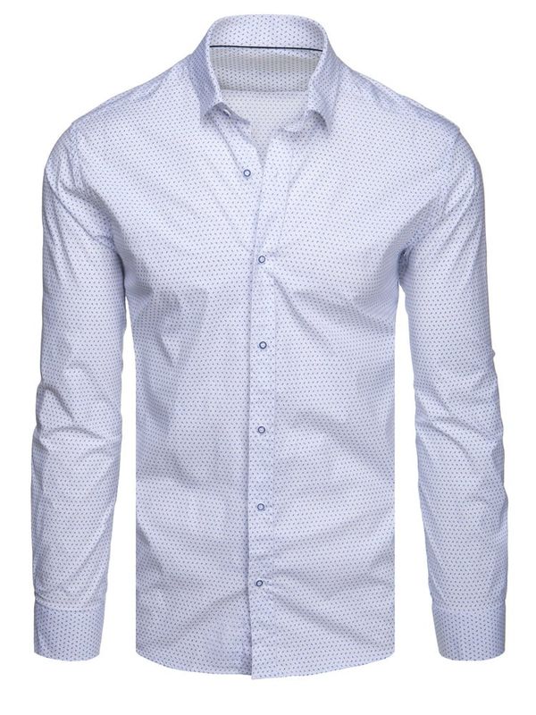 DStreet Koszula męska casualowa biała w niebieskie kreski Dstreet