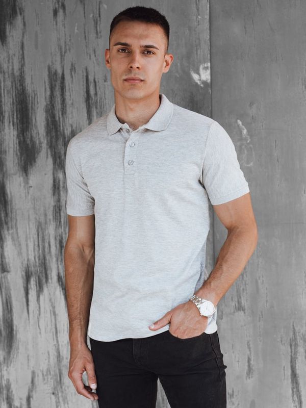 DStreet Koszulka męska polo jasnoszara Dstreet