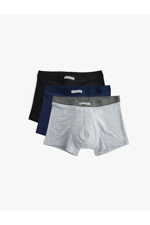 Koton Koton 3-Piece Boxer Set Cotton Blend Label Detail