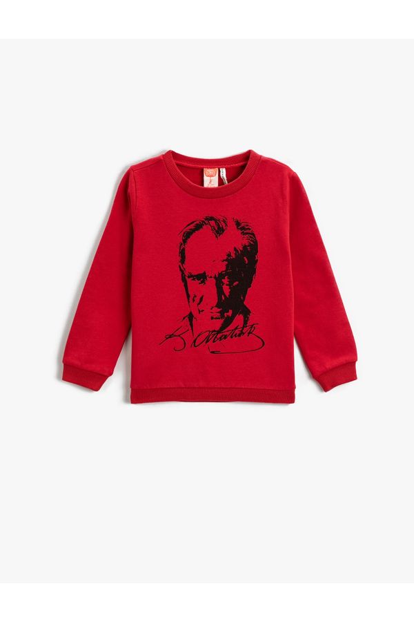Koton Koton Ataturk Printed Sweatshirt, Crew Neck