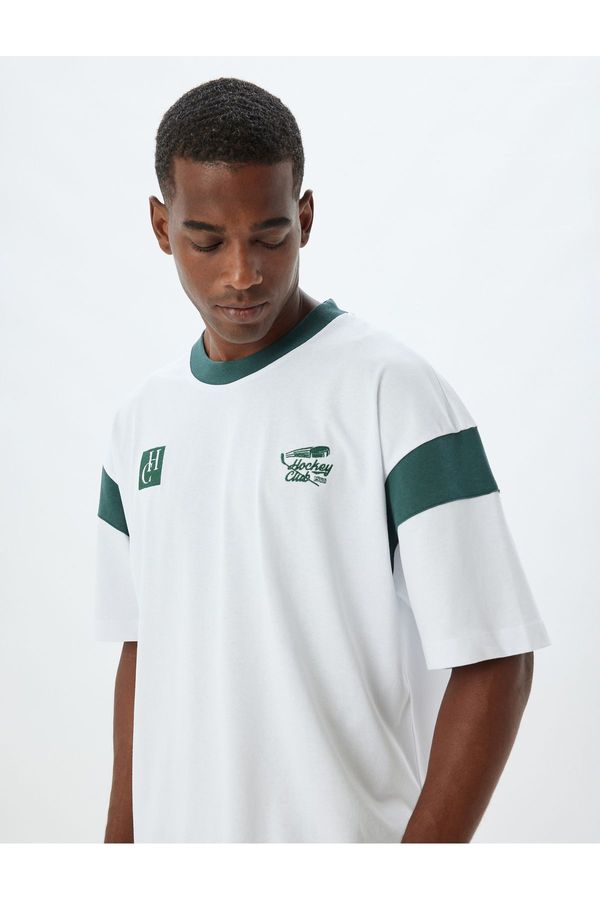 Koton Koton Back Printed T-Shirt Crew Neck Short Sleeve Cotton