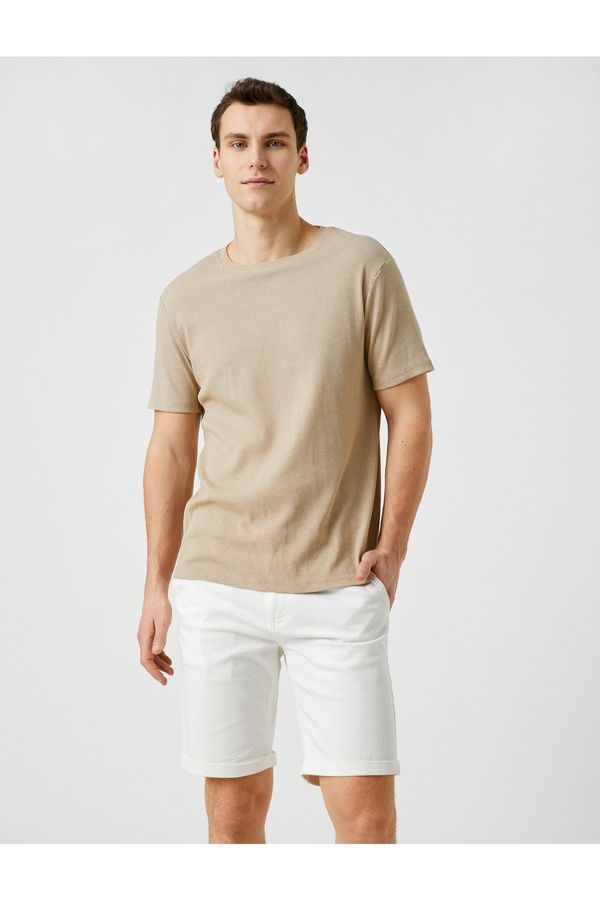 Koton Koton Basic Bermuda Cotton Shorts with Pockets and Buttons.