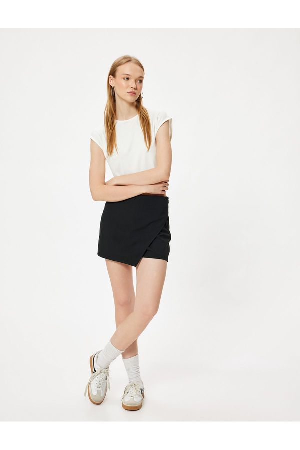 Koton Koton Basic Crop T-Shirt Slim Fit Crew Neck Short Sleeve