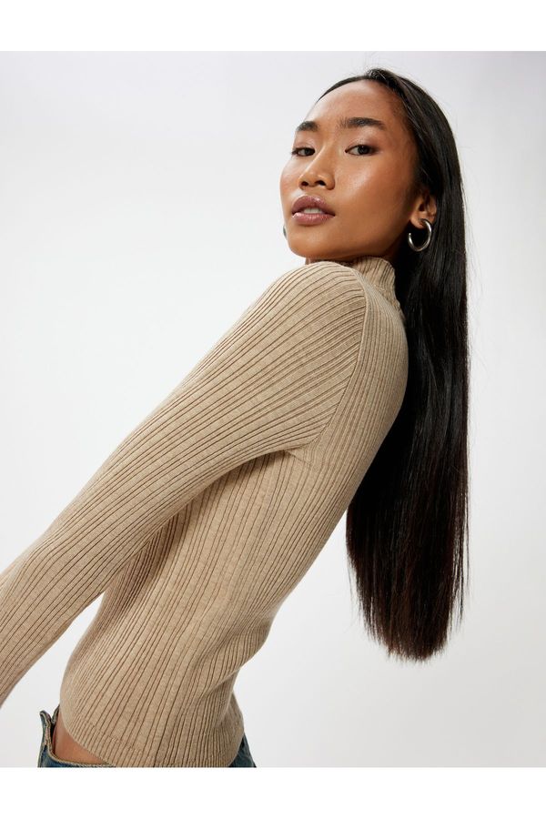 Koton Koton Basic Knitwear Turtleneck Sweater Long Sleeve Textured