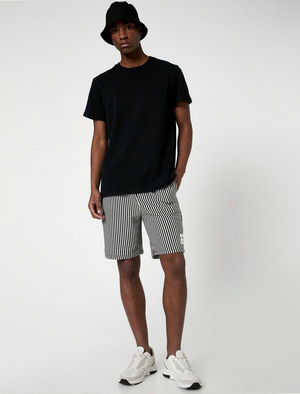 Koton Koton Bermuda Shorts Label Printed Pocket Detailed Lace Waist