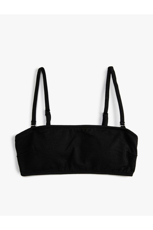 Koton Koton без презрамки бикини отгоре, текстурирани покритие