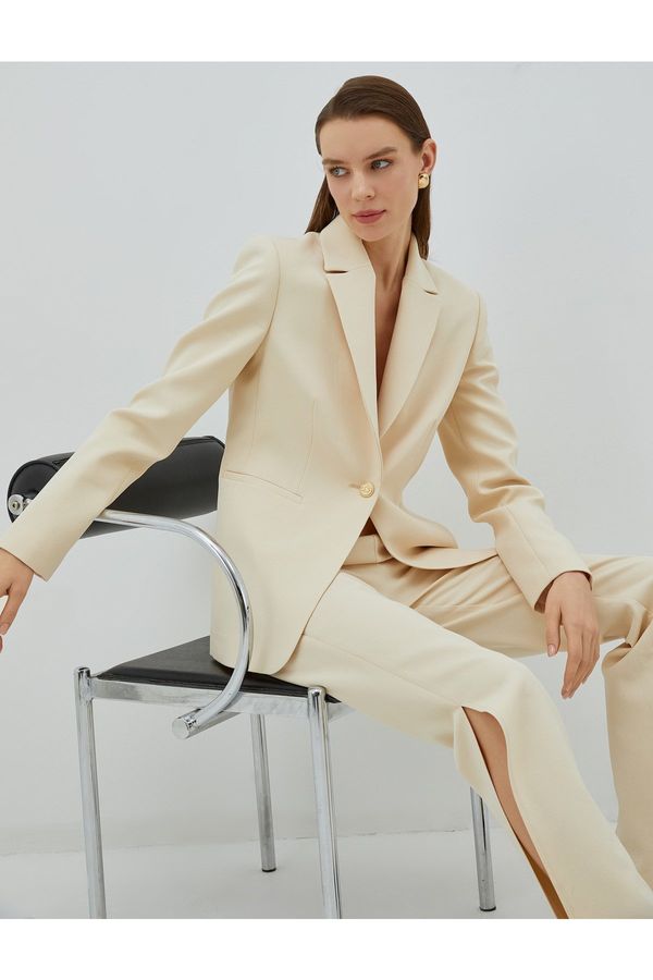 Koton Koton Blazer Jacket With One Button Pocket Detailed