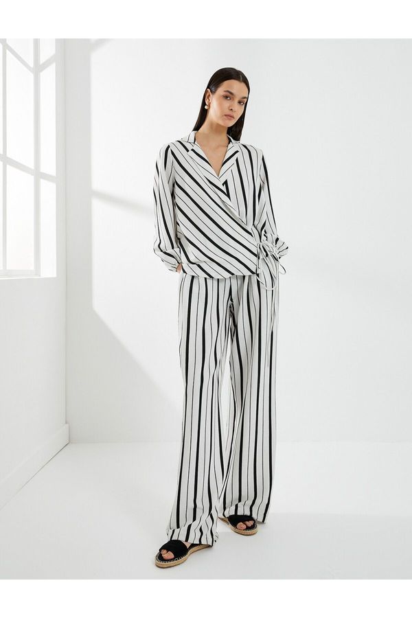 Koton Koton Blouse Double Breasted Tie Long Sleeve