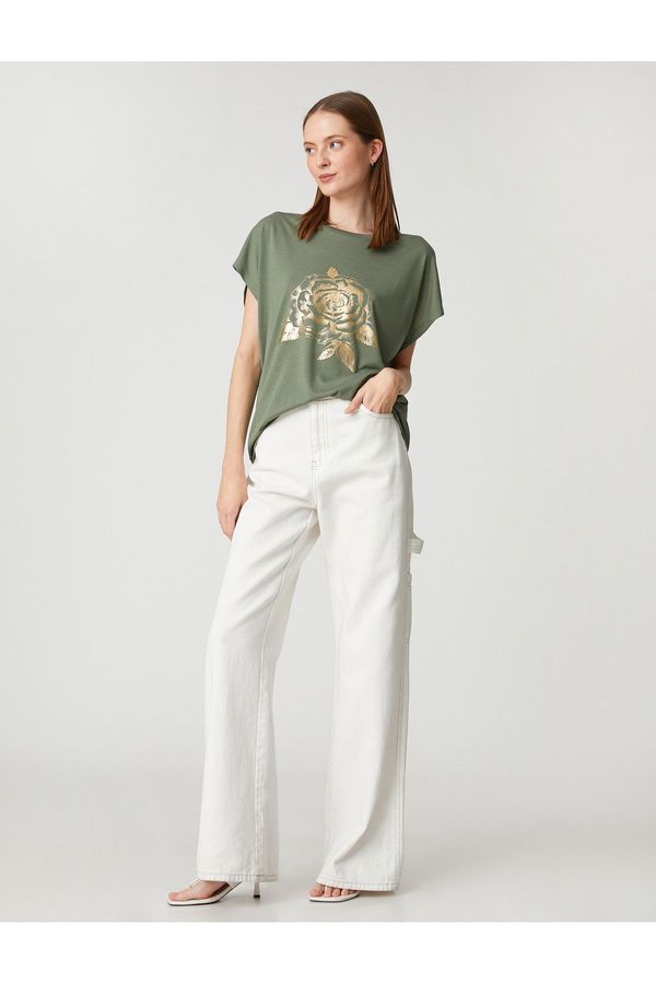 Koton Koton Bright Printed T-Shirt Crew Neck