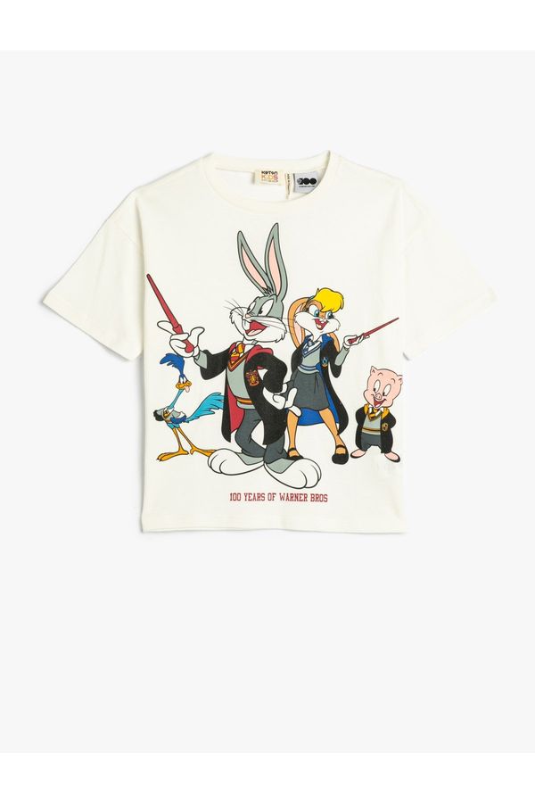 Koton Koton Bugs And Lola Bunny T-Shirt Licensed Short Sleeve Crew Neck Cotton