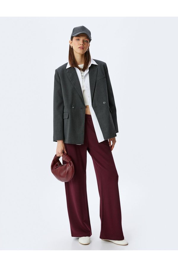 Koton Koton Burgundy Women's Sweatpants