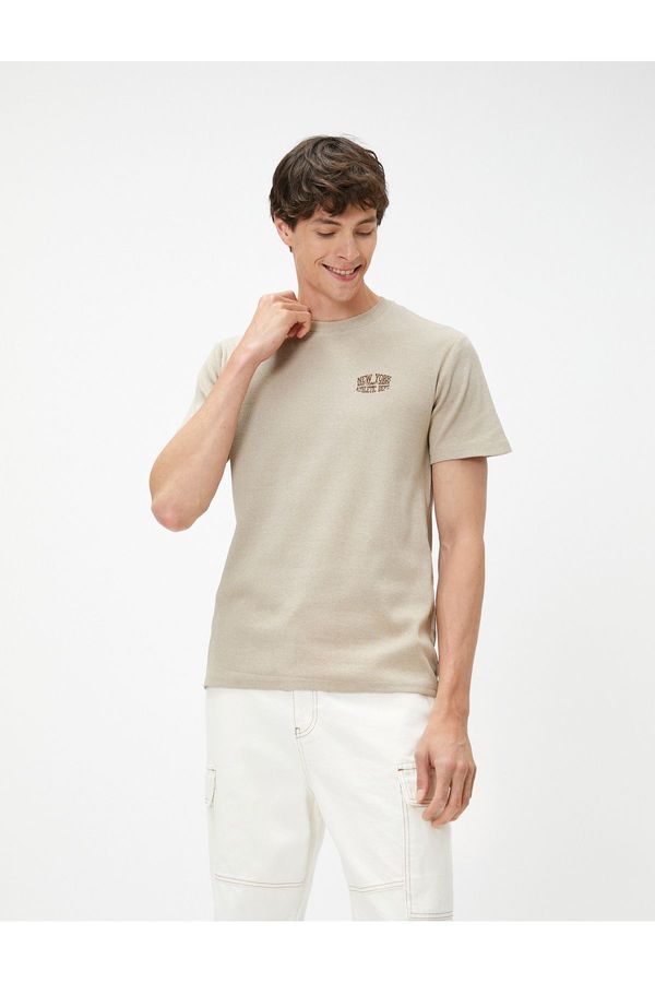 Koton Koton Camisole T-Shirt Embroidered Short Sleeve Crew Neck