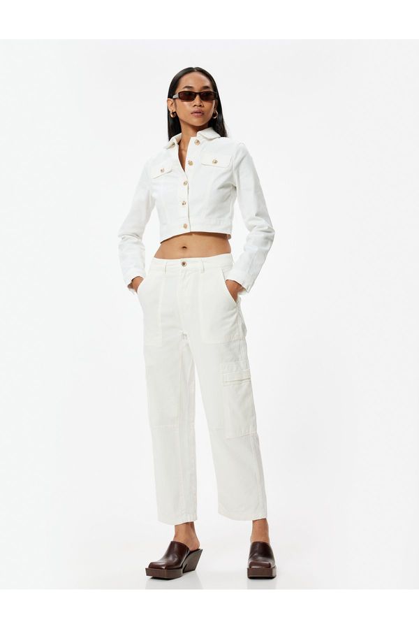 Koton Koton Cargo Jeans Pocket Detailed Normal Waist Straight Leg Cotton