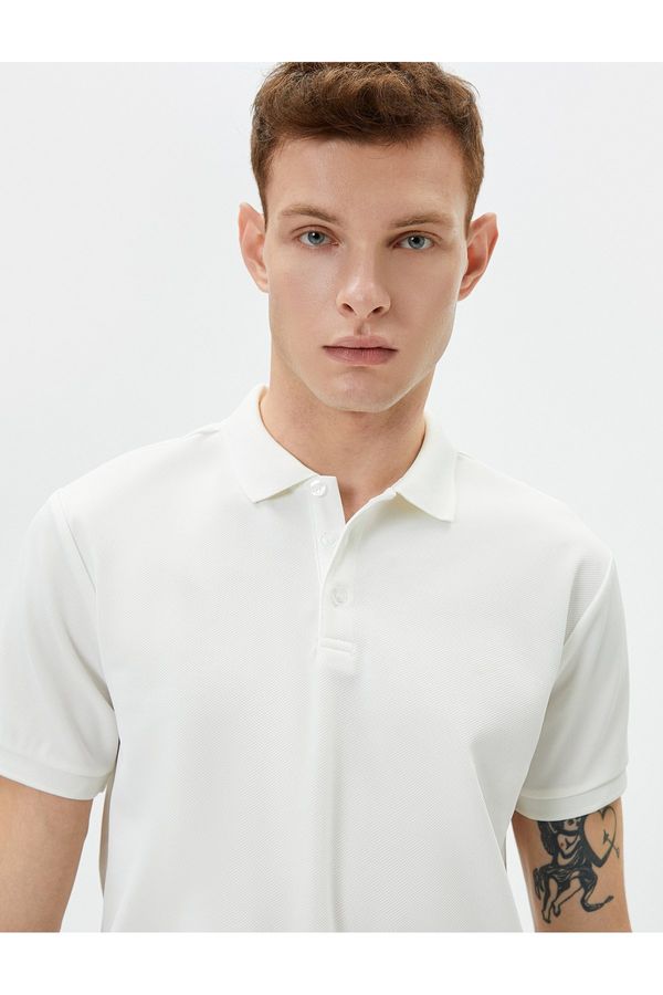 Koton Koton Collar T-Shirt Slim Fit Buttoned Short Sleeve