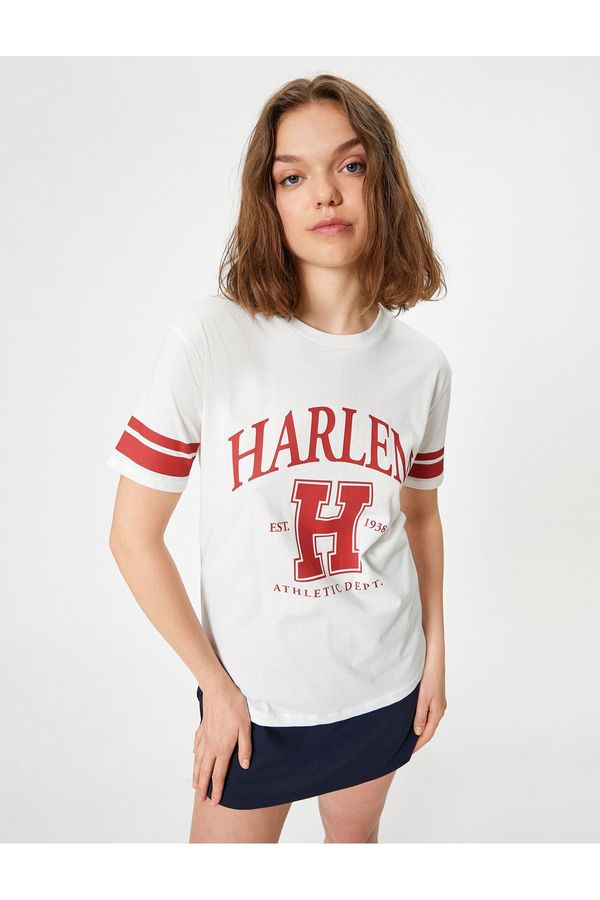 Koton Koton College T-Shirt Letter Printed Crew Neck Oversize Short Sleeve