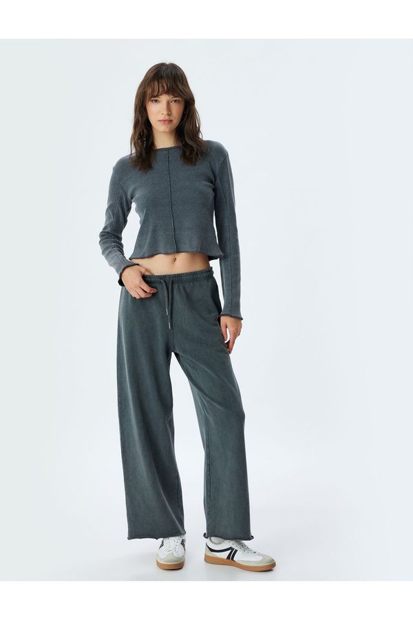 Koton Koton Cotton Pale Effect Wide Leg Sweatpants