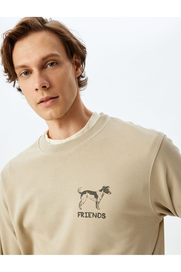 Koton Koton Crew Neck Cotton Animal Print Sweatshirt